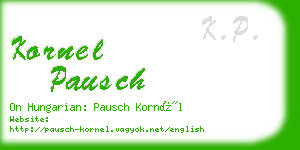 kornel pausch business card